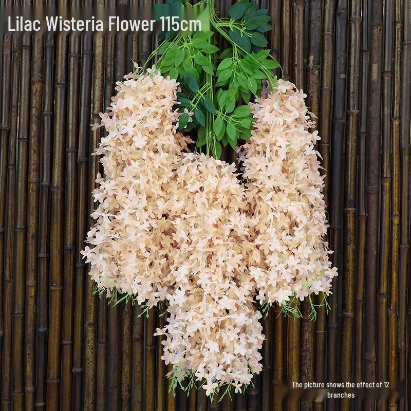 Artificial Wisteria Flower Garland: Violet Hanging Silk Vine for Weddings and Ceiling Decor