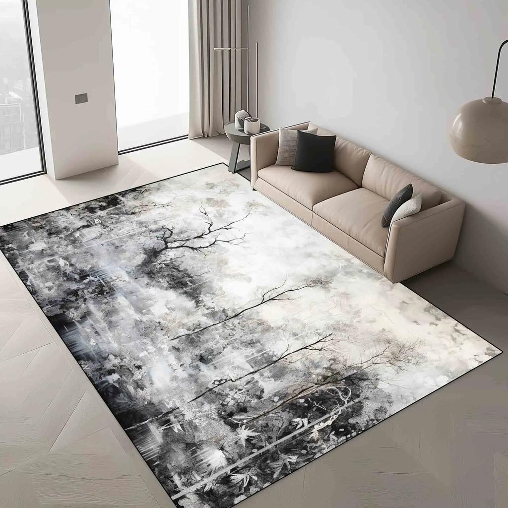 Lätt lyxmattor för vardagsrumsdekoration Sovrum Halkfri matta Nordisk Stor yta Golvmattor Lounge Tvättbar Fluffig matta