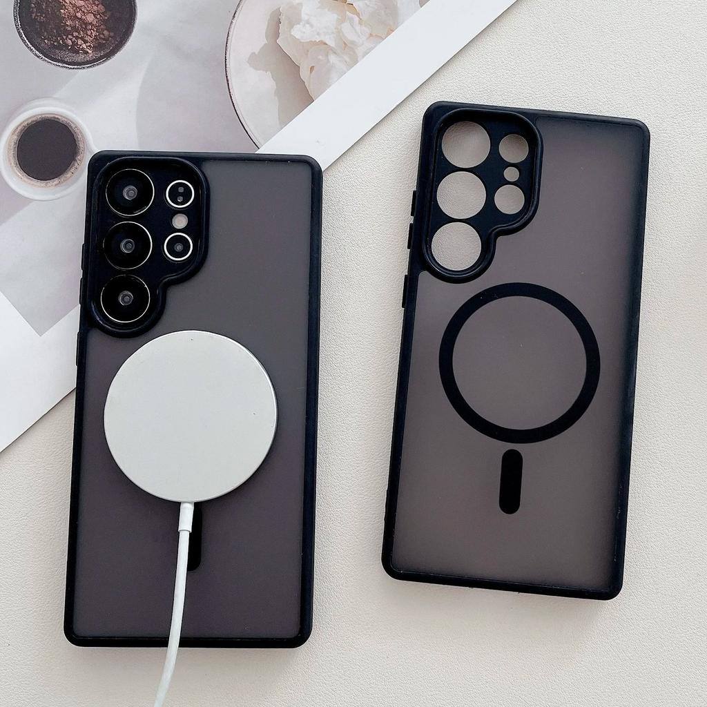 Magnetic Matte Translucent For Magsafe Case For Samsung S25 Edge S24 S23 Ultra Plus FE A17 A07 A56 A36 A26 A16 A55 A35 Cover