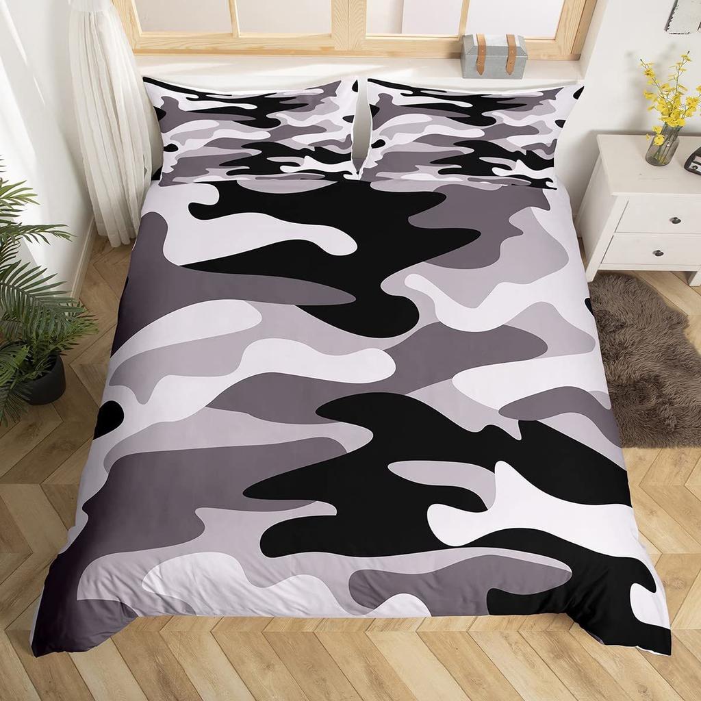 Red Camouflage Pattern Duvet Set Three-Piece Set Bedding Bedroom Decoration