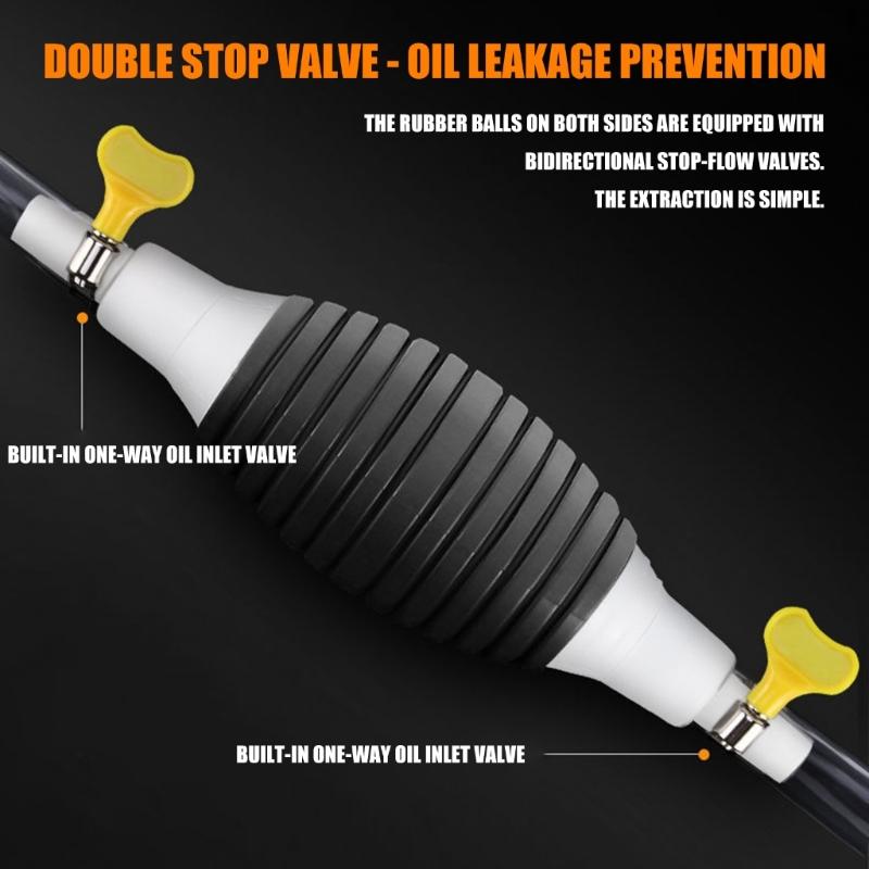 Siphon Hand Pump Manual Hand Pump for Gas Petrol Oil with Syphon Hose Portable High Flow Car Fuel Transfer Pump