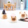 Mini Cat Ornament with Crystal Desktop Resin Cat Figurine Aroma Diffuser Stone Aromatherapy Fragrant Oil Diffuser for Home Office Meditation Room