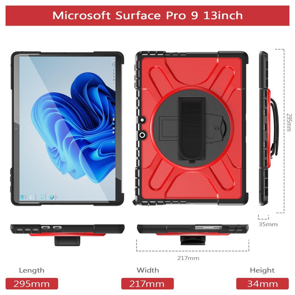 

Захисний чохол для Microsoft Surface Pro 8 9 10, ударостійка пластикова кришка 3-в-1, міцний корпус для Surface Go Surface Go/Go2/Go3/Go4 червоний