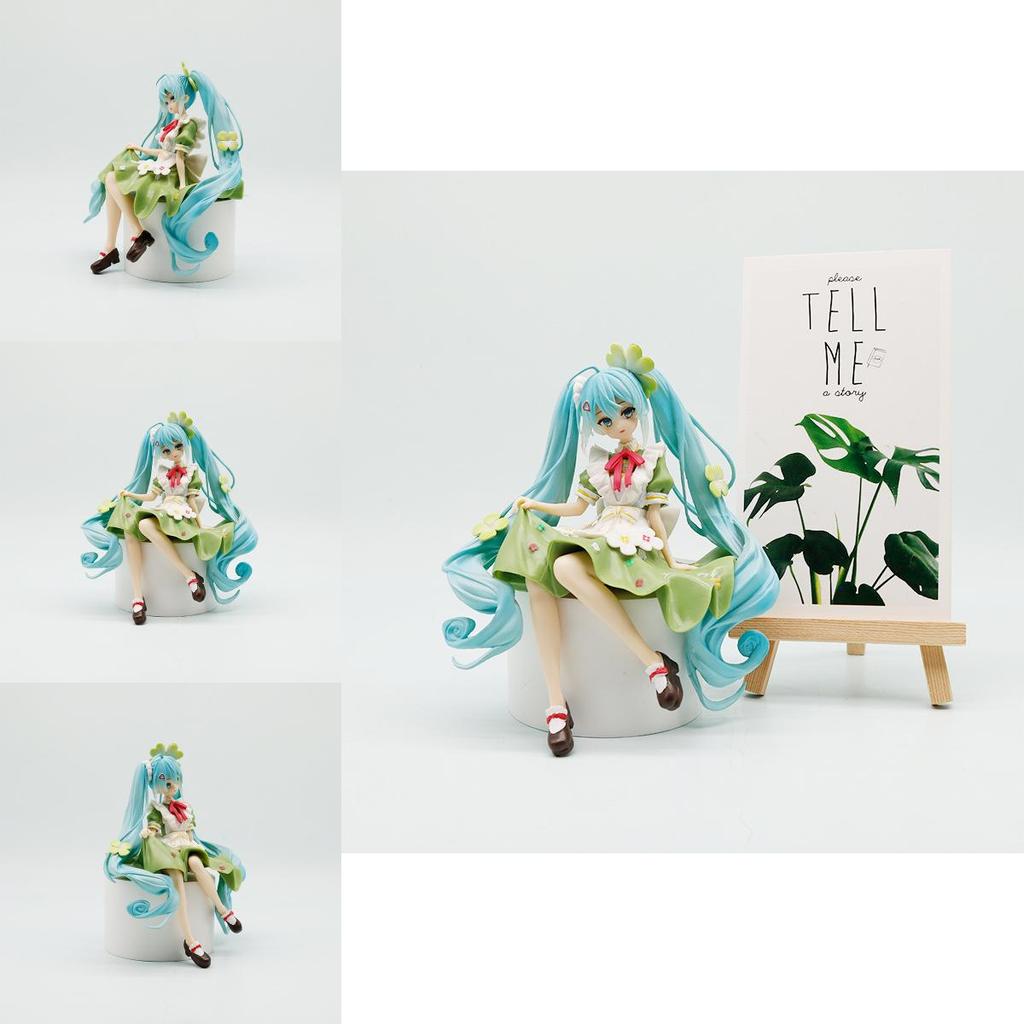 Hatsune Miku Pvc Model Ornament With Four Leaf Clover Style For Gift And Collectors Display