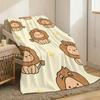 Lion Cute Throw Lightweight 240g Flannel Blanket Soft Skin-friendly for Summer Cooling