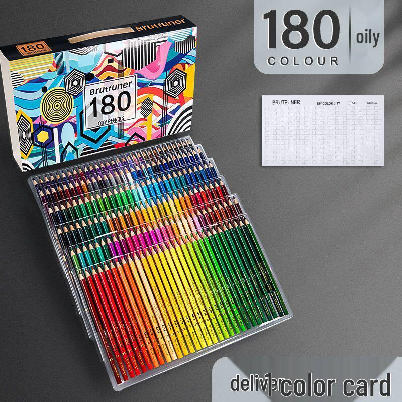 Krasner Oil-Based Water-Soluble Colored Pencils Set - 72/120/180 Colors for Student Art Drawing.