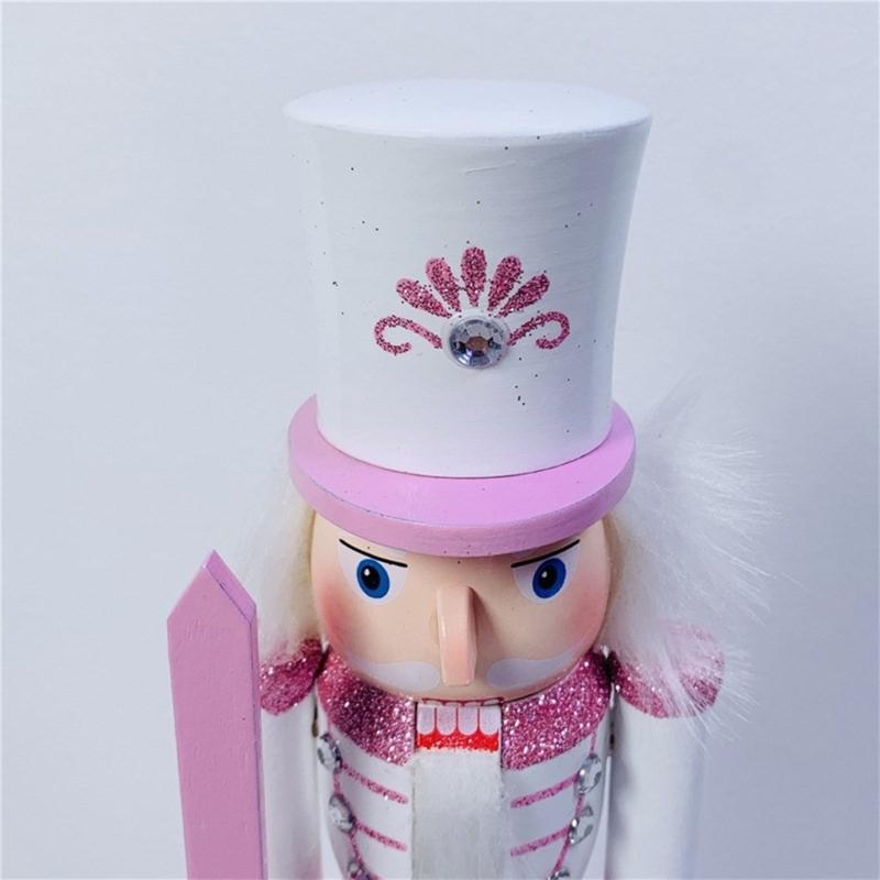 Stylish Nutcrackers Soldier Ornament Pink Series Nutcrackers Soldier Figurine Ornament for Individualized Room Decors
