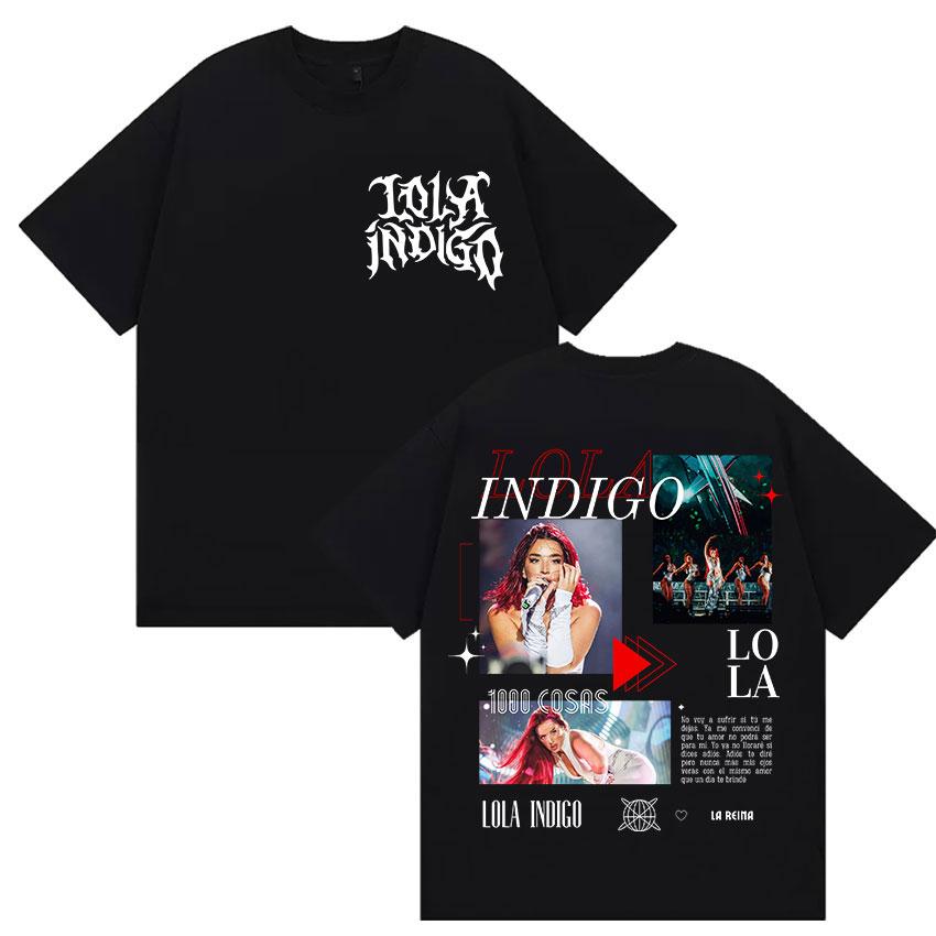 Singer Lola Tour Indigo Merch Graphic Tshirt Unisex Women Retro Fashion Harajuku T Shirts Tops  Cotton Short Sleeve Tees
