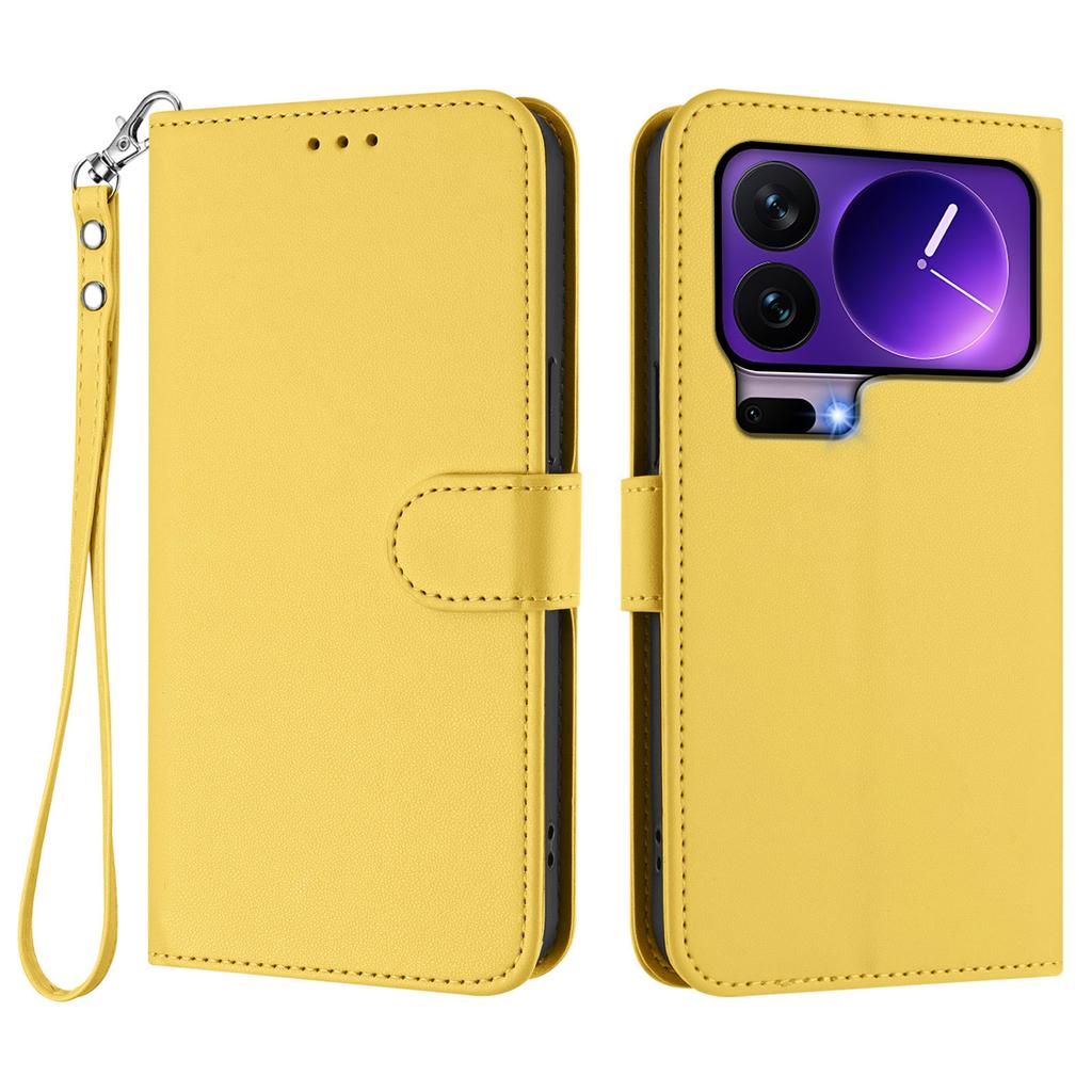 For Xiaomi 17 Pro Leather Case Wallet Stand Phone Cover with Wrist Strap