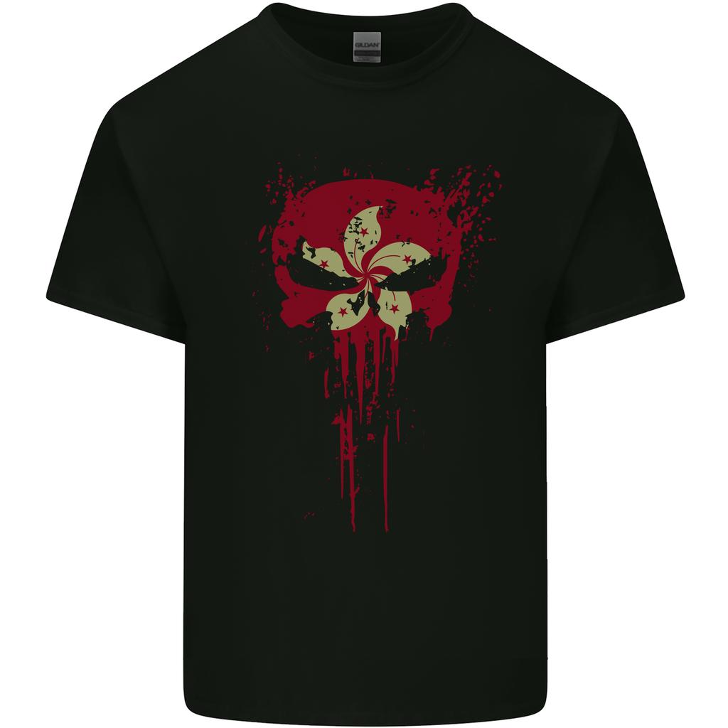 Hong Kong Skull Gym Training Bodybuilding Unisexs Light Cotton TShirt