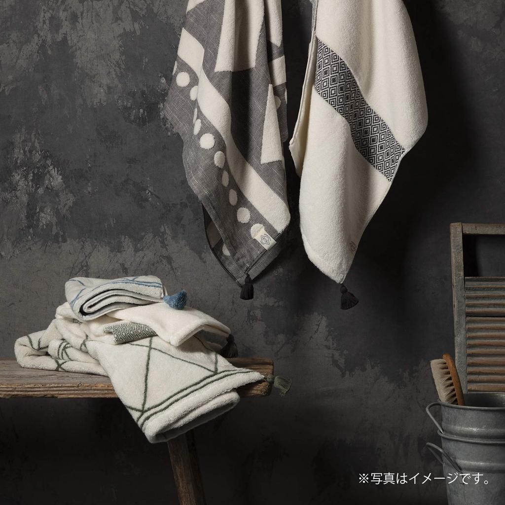 Kusunokibashi Monori Imabari Towel BOHO Border Face 34 x 80cm Towel, Blue, 1-67488-31-B,