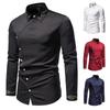 Men S Slim Fit Long Sleeve Asymmetric Embroidered Shirt European Size Spring Autumn