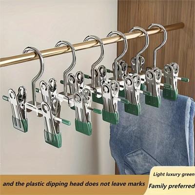 Multifunktionaler Hosenbügel aus Edelstahl, platzsparendes Design für Jeans und Röcke