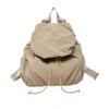 Pleated Nylon Backpack Solid Color Sports Shoulders Bag Casual Drawstring Backpack  College