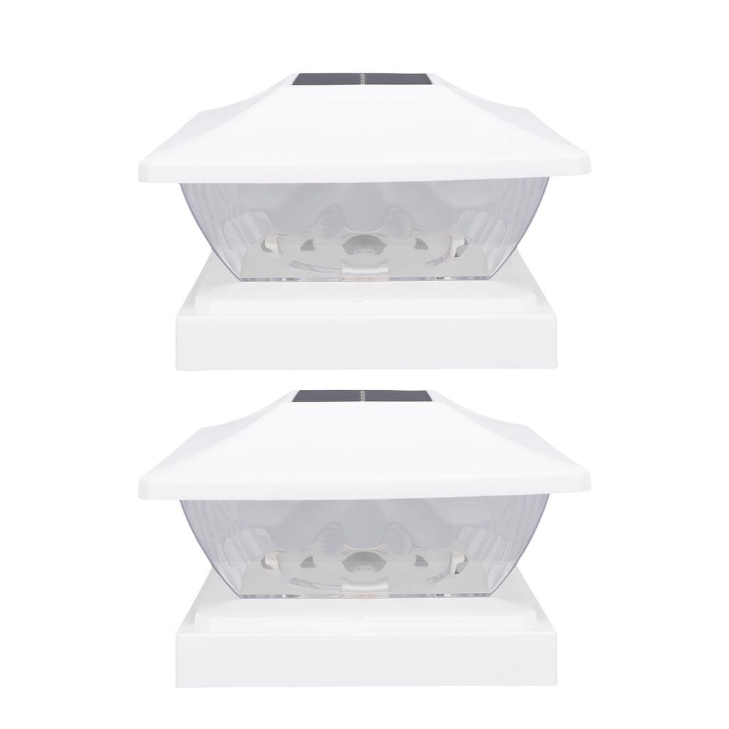 2er-Pack Solar-Pfostenleuchte LED Warmweißes und Weißes Licht Wetterfest Solarbetrieben Terrassen-Zaunpfahlleuchte für Terrasse Veranda