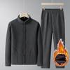Spring and Autumn Sports Set for Men, Middle Aged and Elderly Dad, Winter Clothes with Thick Velvet, Casual Men's Sports Clothes, Two Piece Set