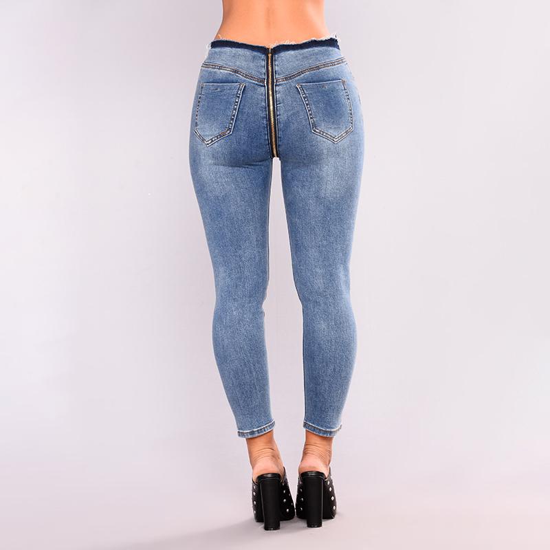 Women Jeans High Waist Trousers Long 