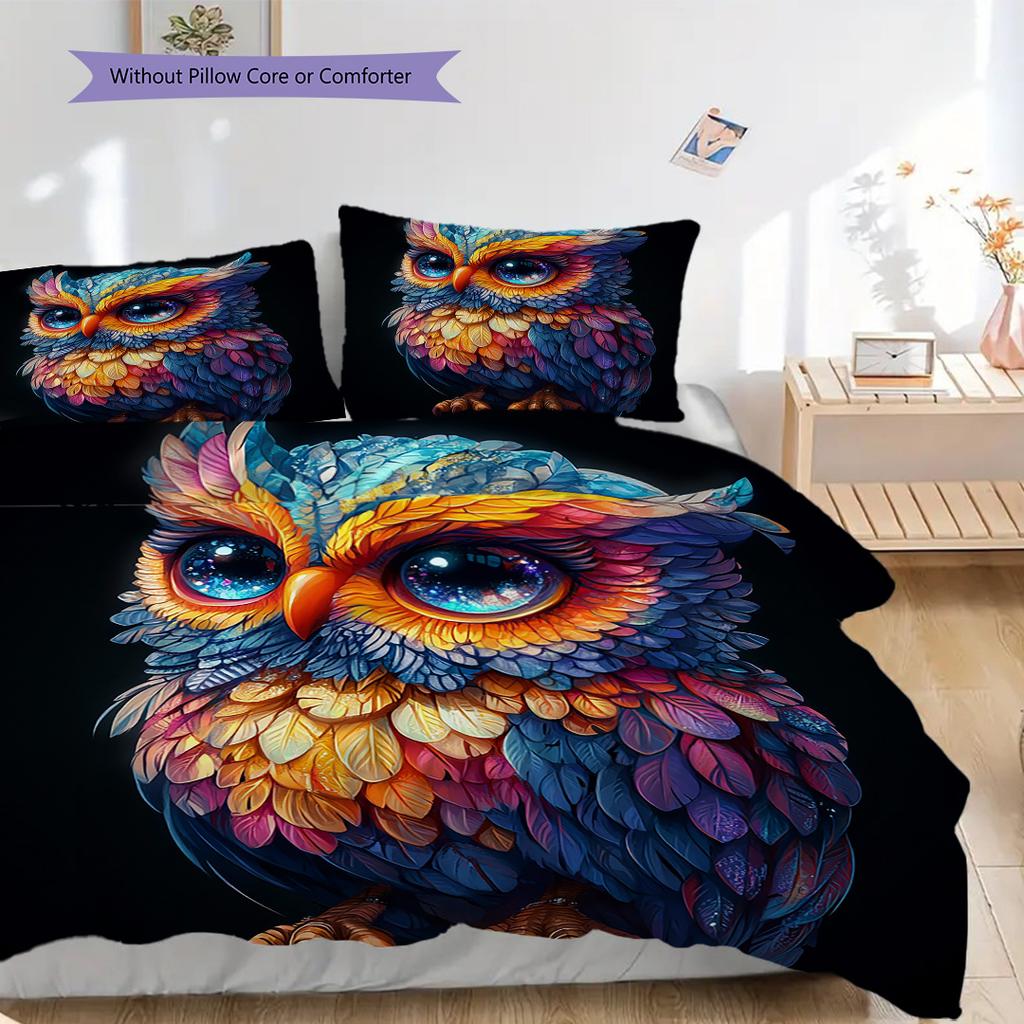Uggle Mönster Sängkläder Täcke Set Täckeöverdrag Örngott Heminredning Födelsedagspresent (1 * påslakan + 2 * örngott, utan kärna)