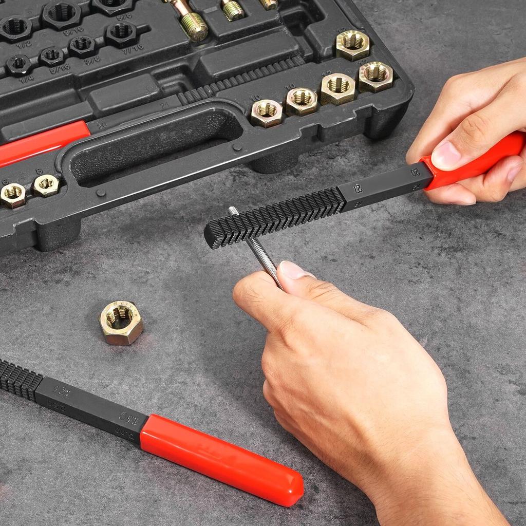 49PCS Thread Chaser Set UNC UNF Metric Thread Restorer Tool Rethreading