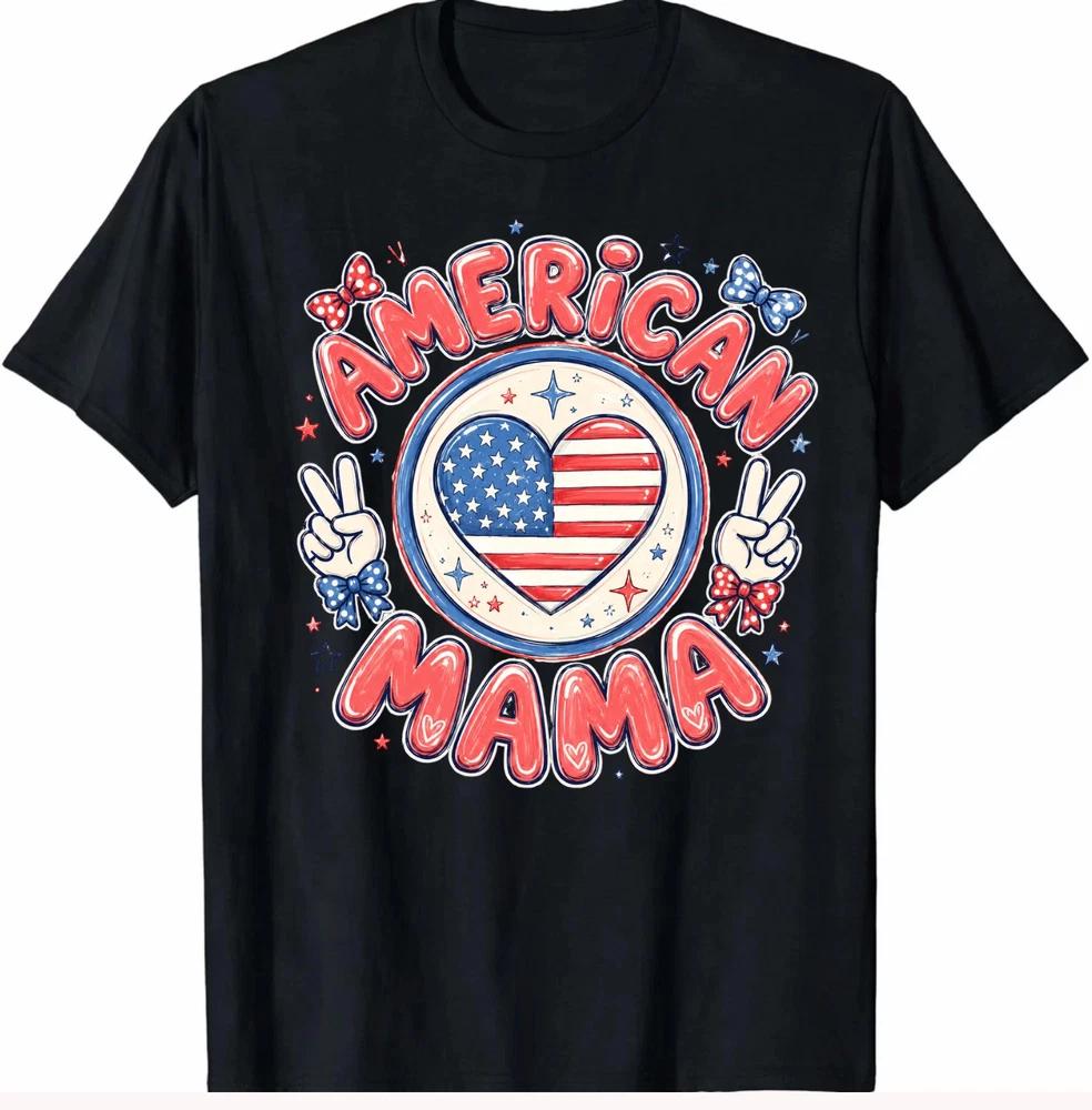 American Mama Patriotic Usa Flag Heart Unisex T Shirt 4Th Of July Gift S