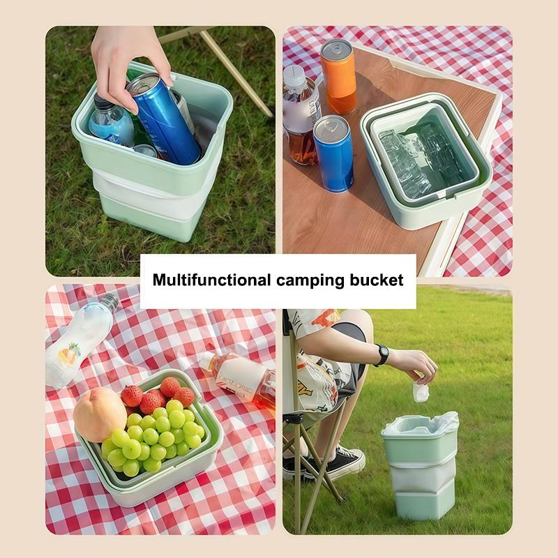 Faltbarer Auto-Mülleimer Tragbar Wasserdicht Auto-Innenzubehör Multifunktional Einziehbar Camping-Aufbewahrungseimer 1/2 Stück