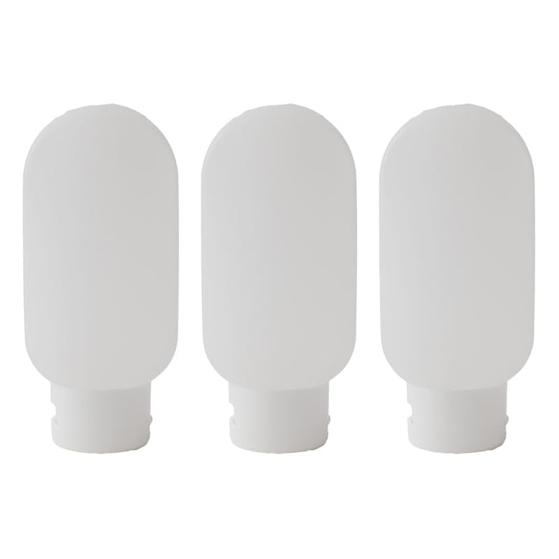 

travel bottle 3 sets [Safe bottle that prevents leakage] shampoo lotion travel set refill for travel subdivision With sticker (white, 60ml)