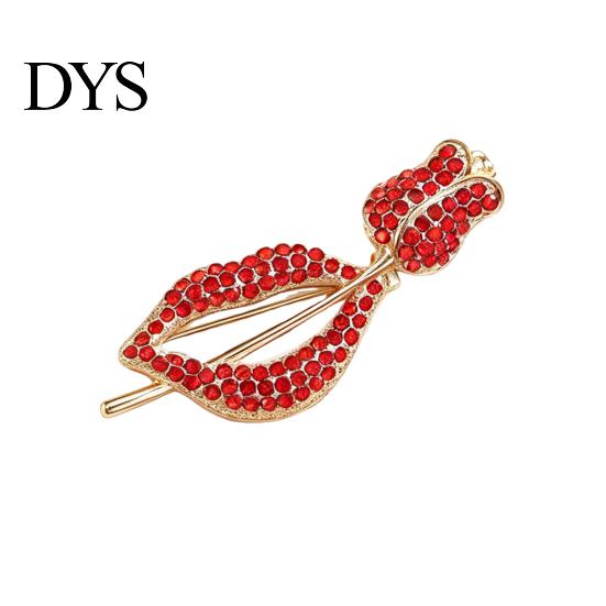 Clothes Brooch Rhinestone Flower Pin, Bow Deer Red Lip Lapel Anti-tarnish Dress Suit Hat Bag Clothing Accessories, Elegant Jewelry for Women