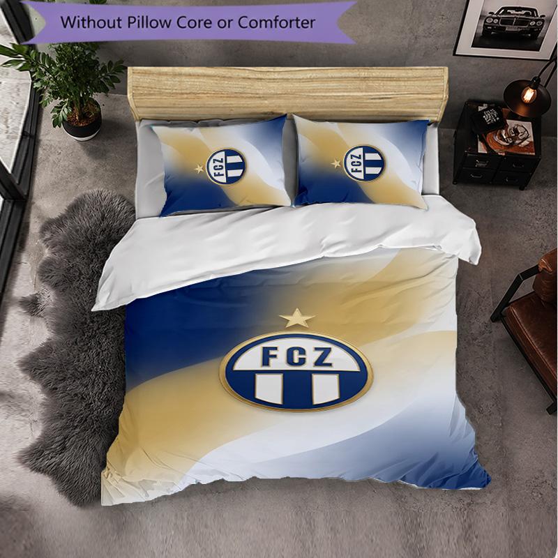 FC Zürich Themed Bedding 3Pcs Duvet Cover Set Decorative Bed Linen For Teen Room Home Decoration