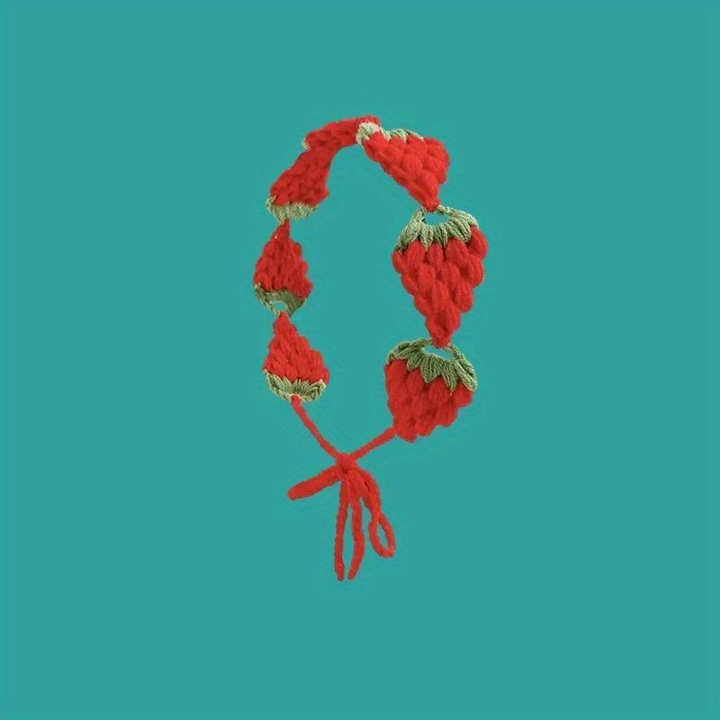 

Маленькая повязка на голову с клубникой, вязаная крючком, милая повязка для волос, шарф, повязки на голову, банданы, широкие эластичные повязки для волос, модные аксессуары