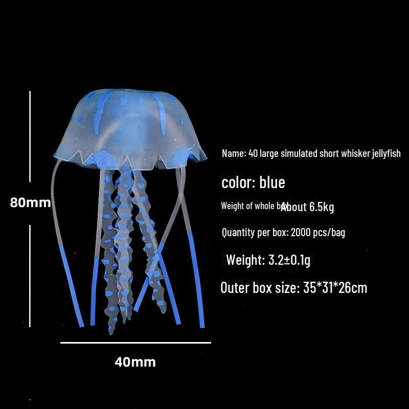 Mini Luminous Silicone Jellyfish for Aquarium Decoration