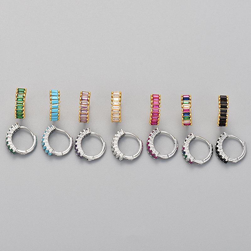 

Bohemian Zircon Rectangle Ear Clips: High-End, Fashionable, Versatile Hoops Copper