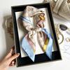 Simulated Silk Silk Scarf Square Scarf Women's Korean Edition Fashion Letter Printed Small Square Scarf Workplace Decoration Scarf