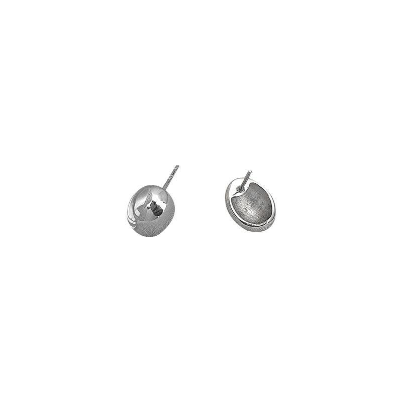 Glossy Adzuki Bean Stud Earrings Temperament Round Earrings Geometric Simple Design Earrings