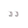 2 pcs Sweet Pink  Stud Earrings for Women Silver C-shaped Earring Accessories Jewelry