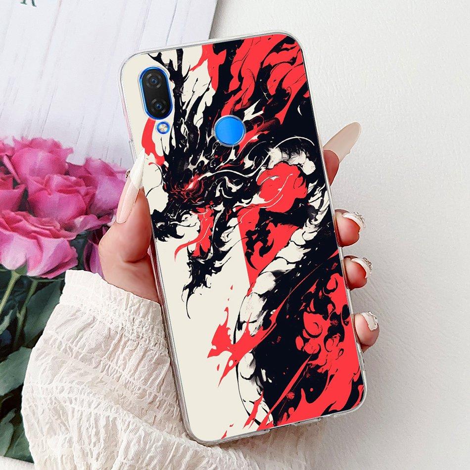 For Huawei Nova 3i INE-LX1 INE-LX2 Cool Dragon Tiger Painted Phone Case For Huawei Nova3i Soft Silicone TPU Cases