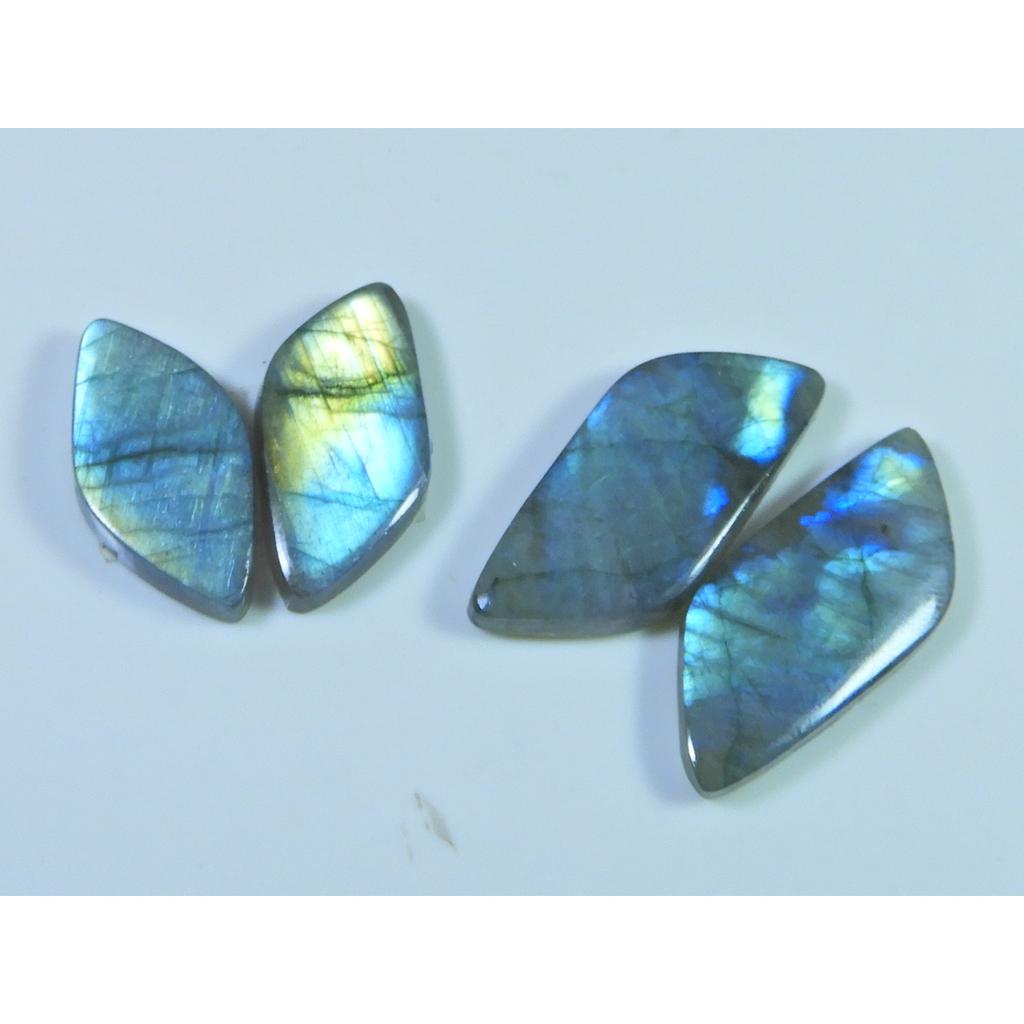 54Cts. Natural Labradorite (25-32mm each)  02Pcs Fancy Cabochon Matched Pair SK-3139