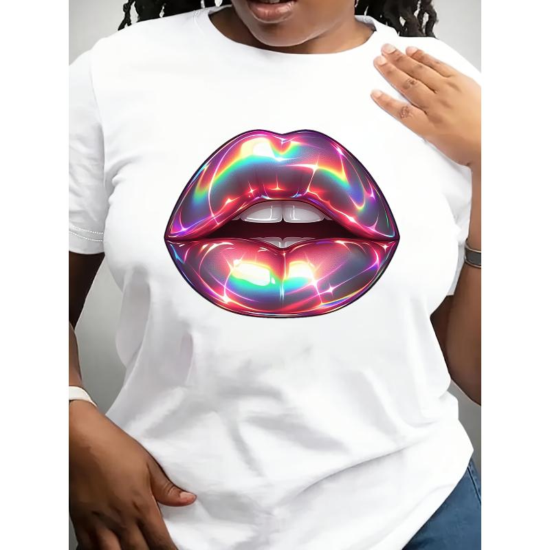 Women s Short Sleeve T-Shirt, Polyester Fabric, Loose Fit Casual Tee for Summer S