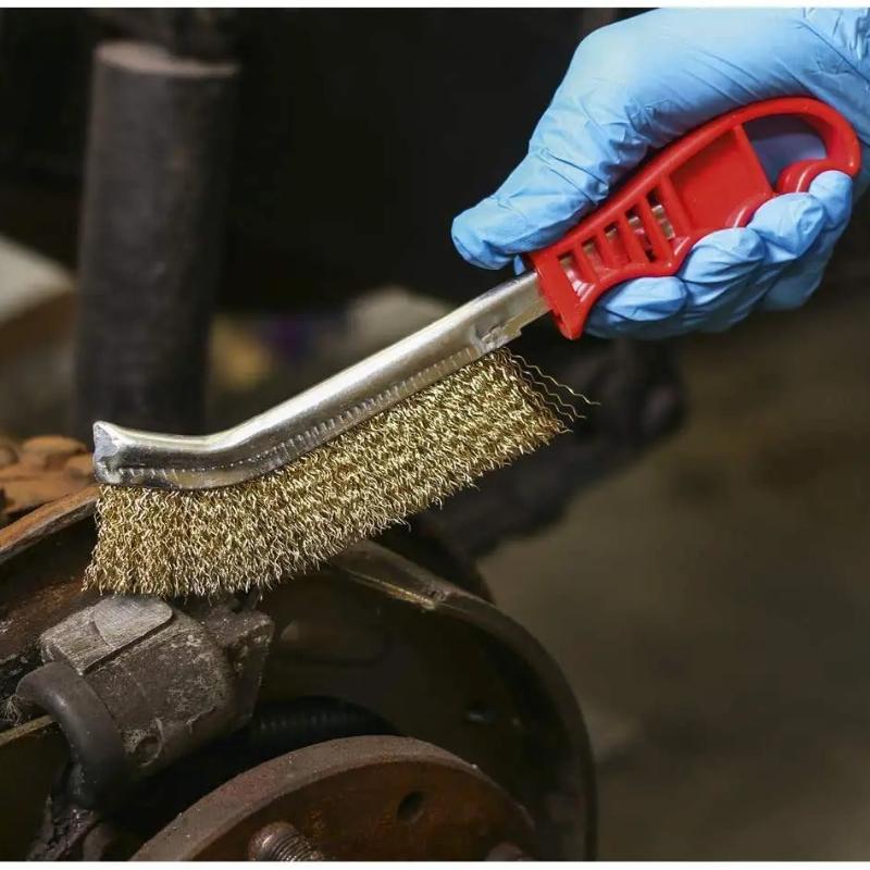 Steel Wire Brush/Wooden Metal Rust Removal Roller Brush Polishing Barbecue Cleaning Brush Suitable for Cleaning Barbecue Grilles