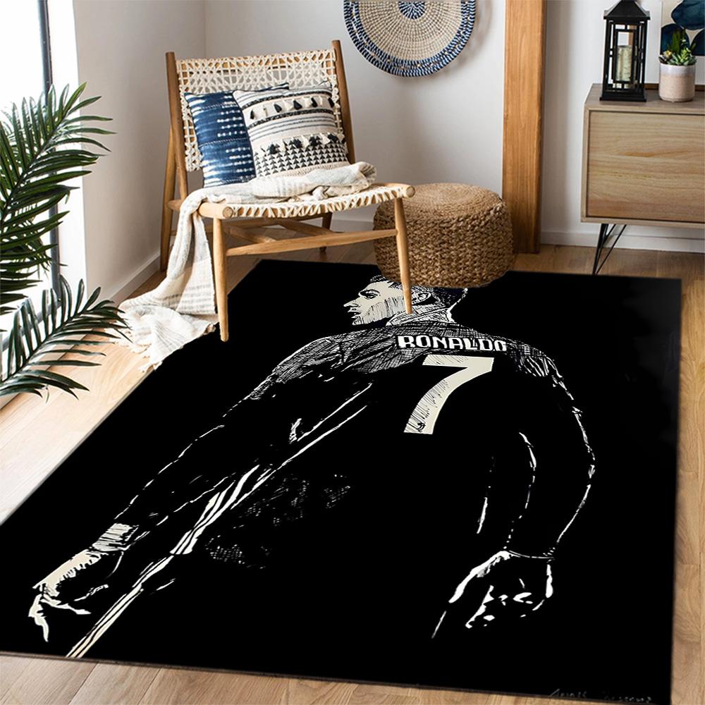 Ronaldo's Legendarische Nummer 7 Thema Anti-Slip Vloerkleden - Polyester Woondecoratie, Geschikt voor Slaapkamers, Woonkamers, Entrees, Studio's en Decoraties