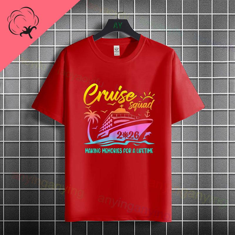 Funny Family 2026 Cruise Graphic Tshirt With Making Memories For A Lifetime Design Pure Cotton Short Sleeve Casual Tshirt