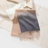30*190CM Luxury Ombre Houndstooth Wool Scarf - 100% Pure Cashmere Feel Wrap, Women's Winter Plaid Neckwear, Multi-purpose Shoulder Shawl