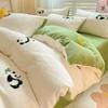 OEING Cartoon Milk Velvet 4-Piece Bedding Set