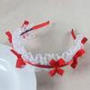 Women Mesh Ruffles Lace Headdress Lovely Ribbon Bowknot Headband Maid Anime Cosplay Gothic Novelty Hair Hoop Props