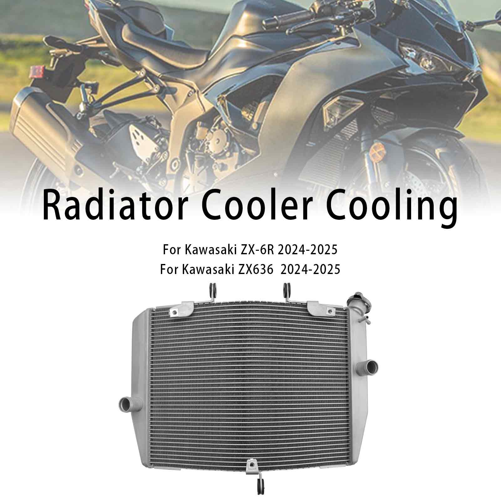 

Radiator Cooling Engine Cooler For Kawasaki ZX-6R ZX636 2024-2025 Silver