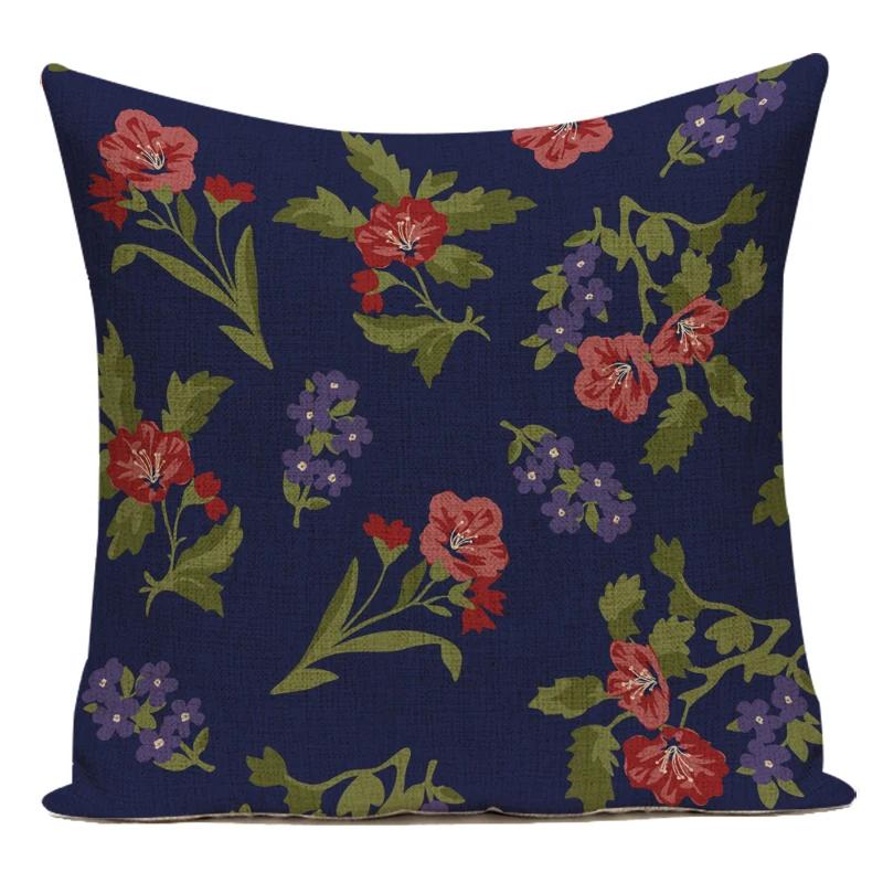 Vintage Style Flower Floral Polyester Decorative Pillow Cover Sofa Cushion Cover for Living Room Capa De Almofadas Pillowcase