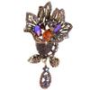 Flower Brooch Pin Elegant Exquisite Alloy Rhinestone Petal Brooch Pin for Wedding Party