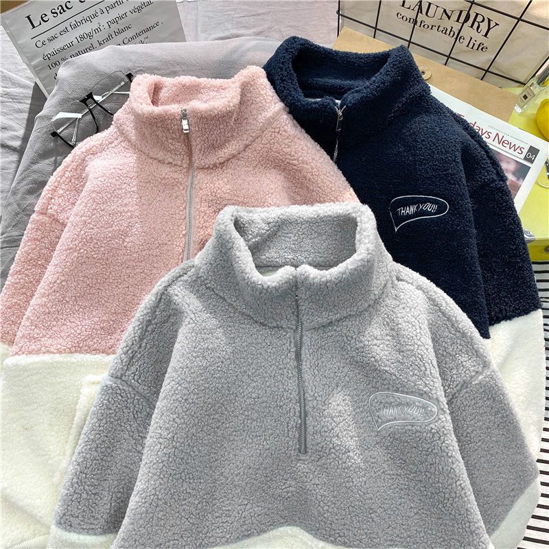 Sweatshirt for Women Thickened Fleece Cotton Loose Oversized Comfortable High Neck Casual Pullover Top Sweatshirt