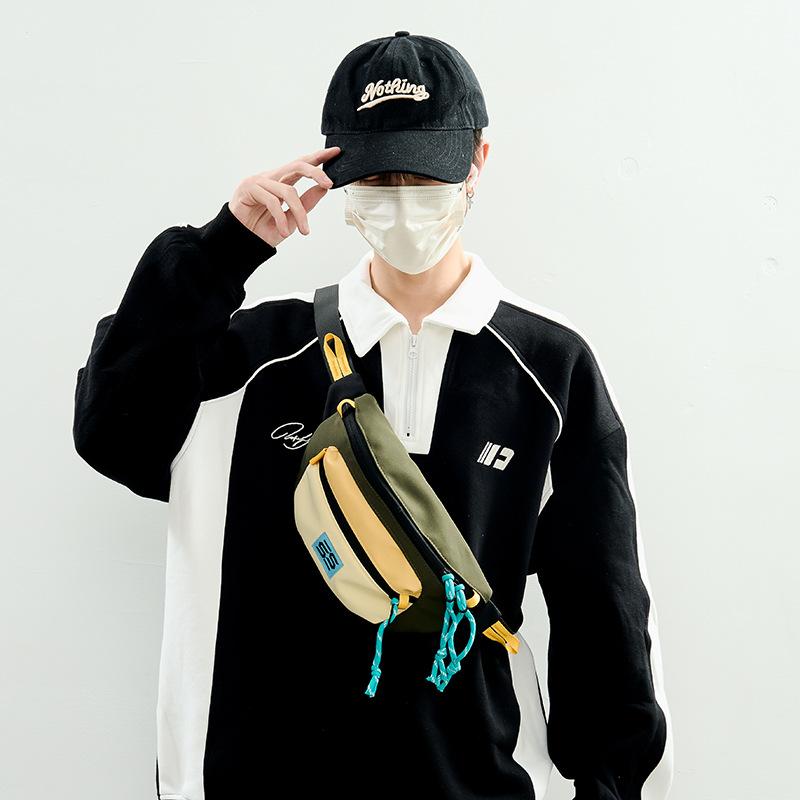 New Color Matching Locomotive Breast Bag Men's Spring and Summer New Large-capacity Shoulder Messenger Bag