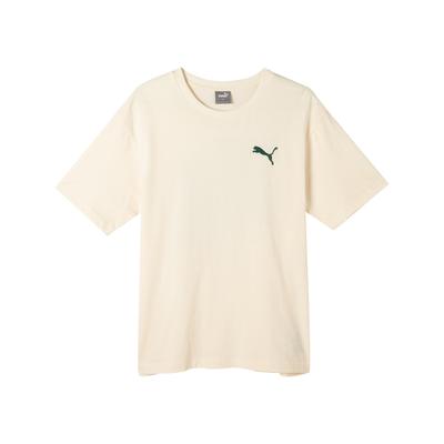 American Sports Style Dopamine Letter Print Casual Round Neck Short Sleeve T-Shirt Men T-Shirts Almond 631672-87