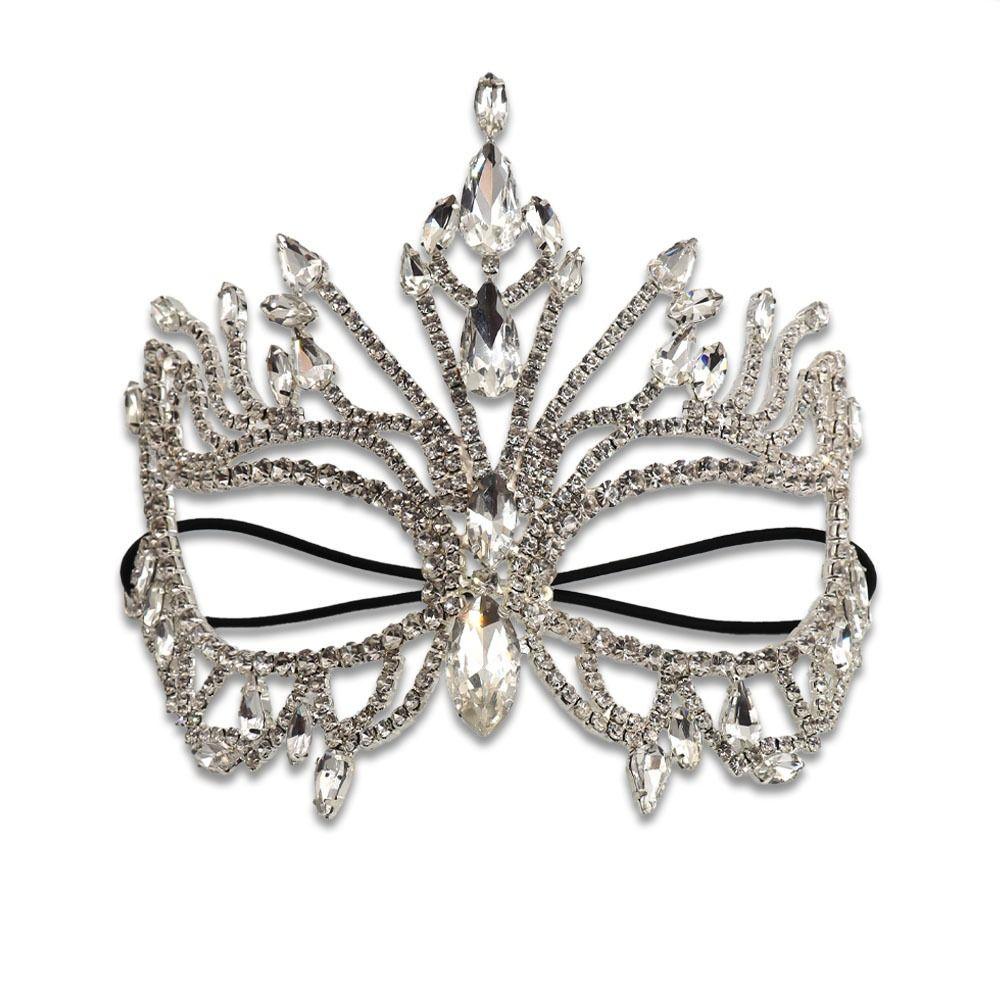 Exaggerated Crystal Mask Shiny Rhinestone Face Mask Bling Bling Mask  Costume Party